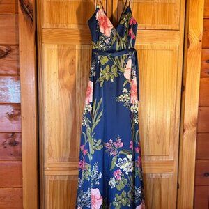 Still the One Emerald Green Floral Print Satin Maxi Dress
